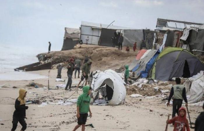 Displaced Palestinians in Gaza suffer in harsh weather