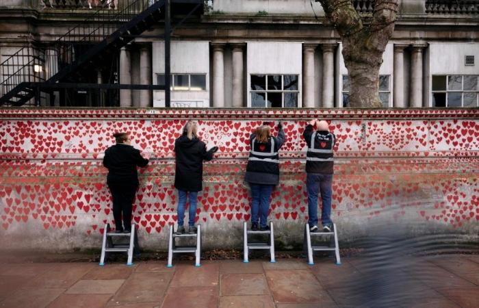 London’s heartfelt tribute: Wall of remembrance shines light on Covid loss this Christmas