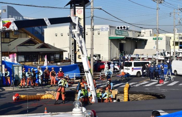 Japanese truck driver trapped in massive sinkhole near Tokyo