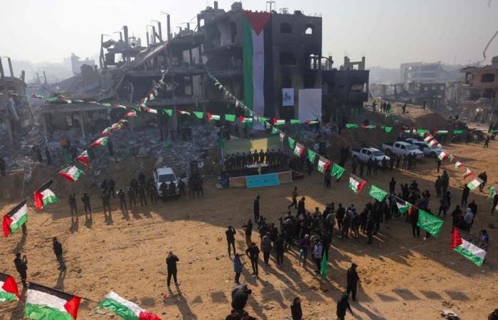 Palestinians gather in Khan Yunis for historic handover of Israeli hostages