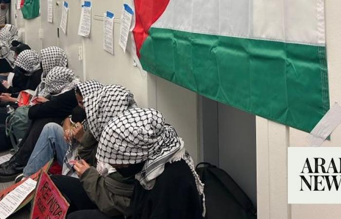 Pro-Palestinian protesters force their way into Barnard College building, injuring an employee