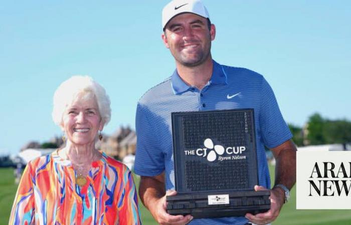 Scottie Scheffler matches PGA Tour 72-hole scoring record in 8-shot win at the Byron Nelson