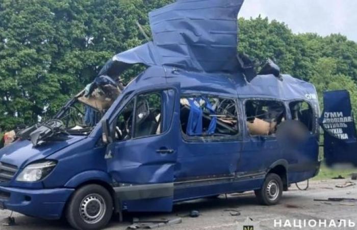Nine killed in Russian drone strike on bus in Ukraine