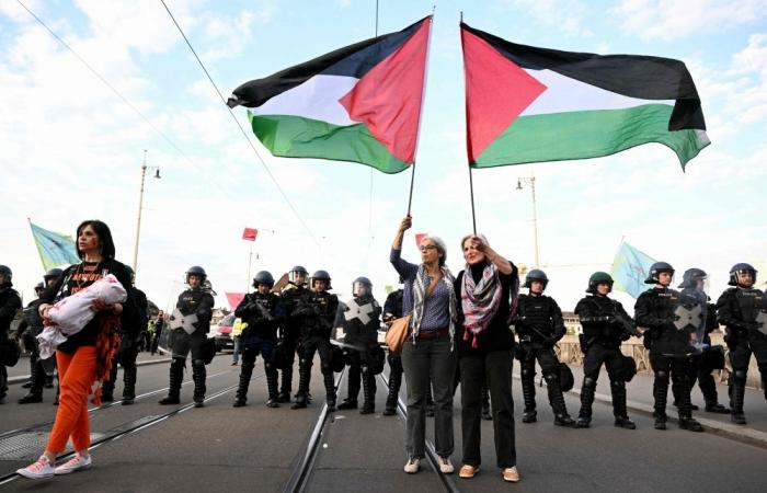 ‘No music for murder’: Pro-Palestinian protest in Basel turns violent over Israel’s Eurovision appearance