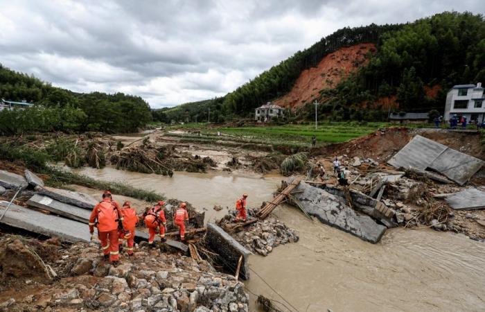Five dead, several missing as torrential rain triggers flood and landslide fears in southern China