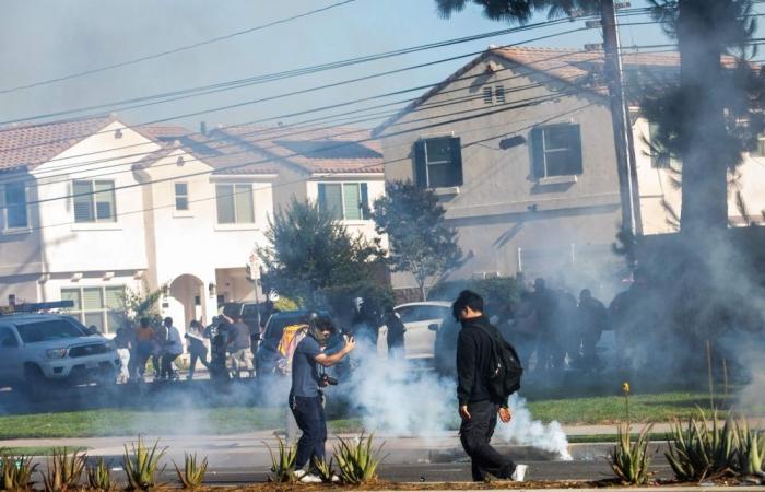 Los Angeles protests erupt for second day amid immigration raids, flash-bang grenades used