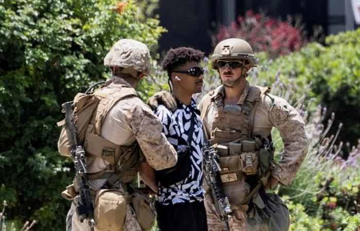 US Marines detain Army veteran in LA as protests over Trump’s policies grow