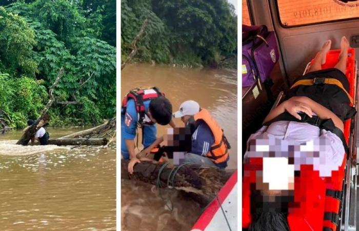 Drama at dawn: Thai volunteers rescue girl clinging to log in flooded Chiang Rai river