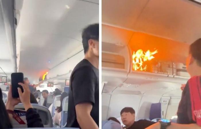 Air China flight to Hangzhou-Incheon diverts to Shanghai after lithium battery sparks fire in cabin; all aboard safe (VIDEO)