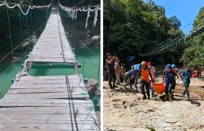 Two Austrian tourists die after suspension bridge collapses at Indonesian waterfall