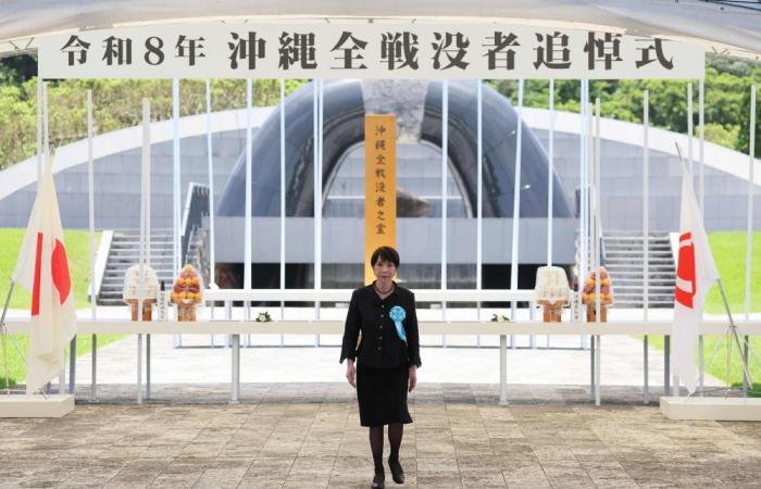 Japan pacifists heckle PM Takaichi at Okinawa WWII shrine