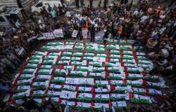 Gaza mourns 100 victims recovered from rubble in one of its largest funerals