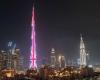 Dubai's Burj Khalifa transformed into giant Union Jack for the queen's birthday