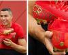 In pictures, Ronaldo shows off the “Centennial” shoes before his appearance...