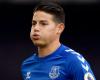 James Rodriguez was last injured when Everton continued to stand on...