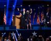 Biden cheered on the winner of the presidential election for the...