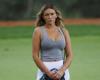 The Masters: Paulina Gretzky shows a tight figure while watching the...