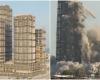 Watch .. the “Mina Plaza” towers were demolished in Abu Dhabi...
