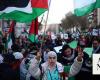 Tens of thousands march in London calling for Gaza ceasefire