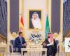 Crown prince receives Spanish prime minister in Jeddah