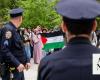 Pro-Palestinian protests dwindle to tiny numbers and subtle defiant acts at US college graduations
