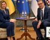 Ukraine’s first lady and foreign minister visit Russia-friendly Serbia
