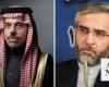 Saudi Arabia’s Prince Faisal speaks with Iranian acting foreign minister Ali Bagheri Kani