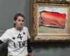 Climate protester sticks poster over Monet painting at Paris museum