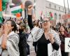 Pro-Palestinian protesters set up tent encampment outside Los Angeles City Hall