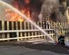 Russian firefighters tackle oil depot blaze following alleged drone attack