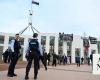 Pro Palestine protesters scale roof of Australia’s Parliament