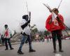 Colombian protest turns medieval as arrows, explosives hit US embassy in Bogota; four cops hurt (VIDEO)