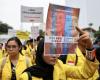 Indonesian students stage protest as Prabowo marks a year in office